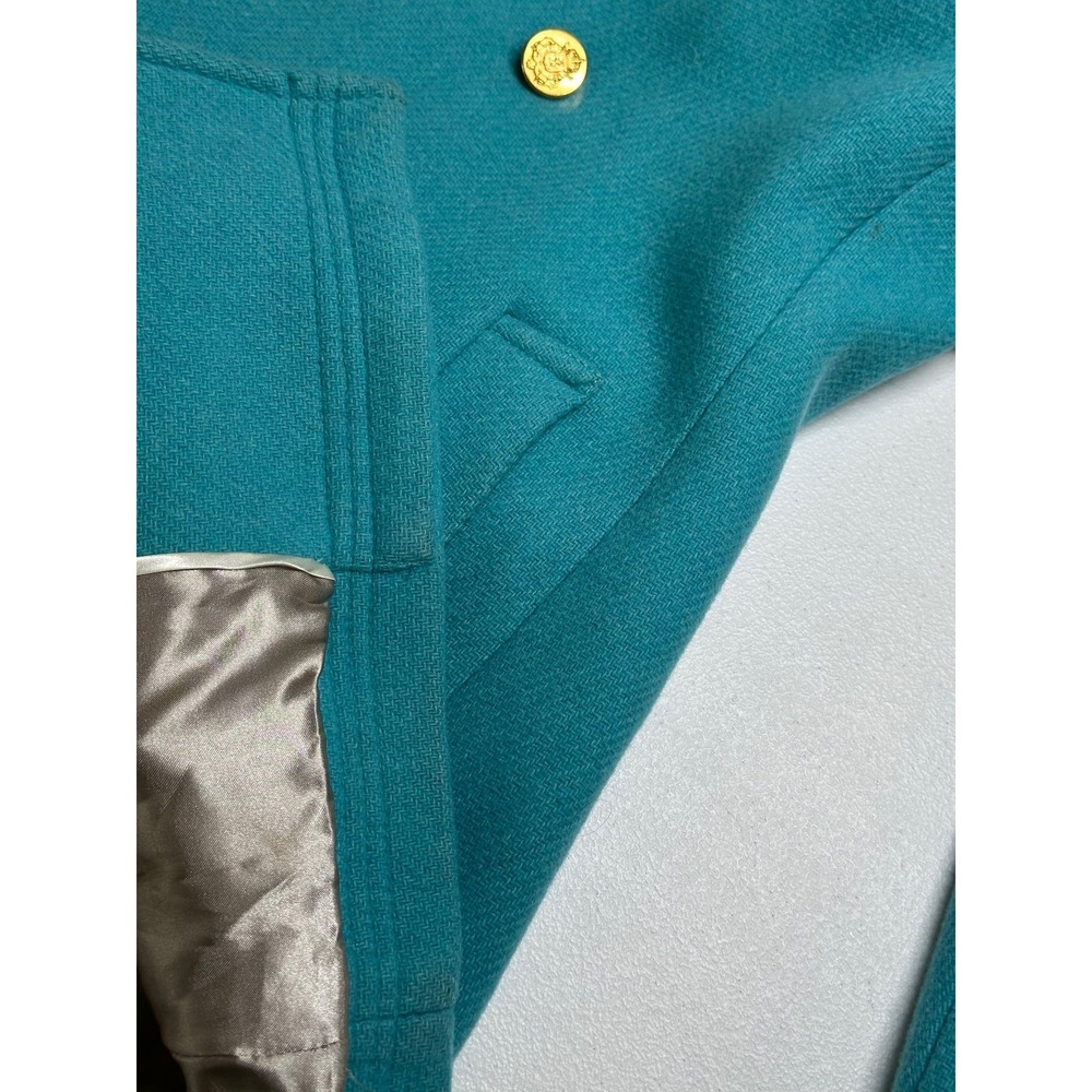 J Crew Coat Womens 2 Blue Stadium Cloth Nello Gori Peacoat Academia Italian Wool - Picture 13 of 16